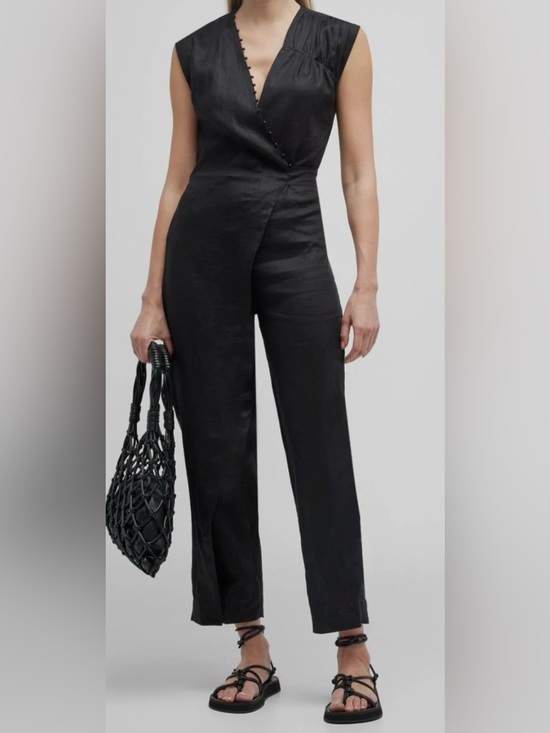 Pinkfilosofy Pants - Pinkfilosofy 100% Linen Black Dai Jumpsuit, Size Small